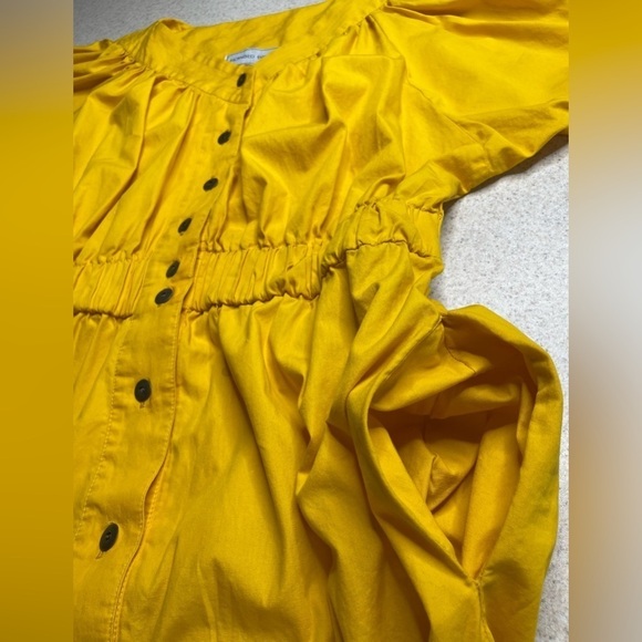 Howard Wolf Yellow Tea Length Dress Button Front Vintage Size 8 - Picture 6 of 13